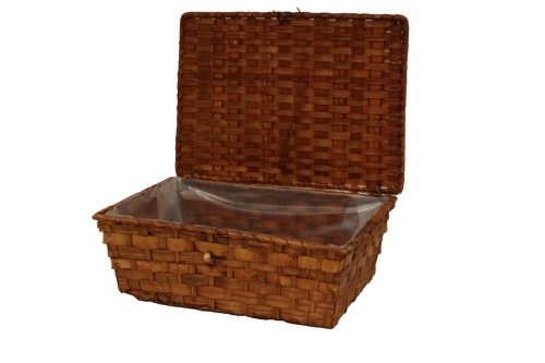 Cesta marron con tapa
