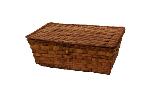 Cesta marron con tapa