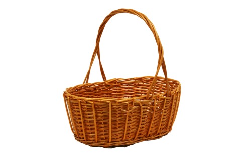 Cesta de mimbre naranja
