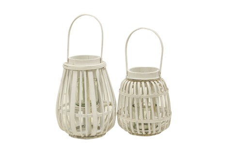 Farolillos blancos con vaso s/2