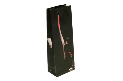Bolsa de carton negra vino