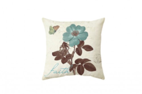 coussin fleur bleue