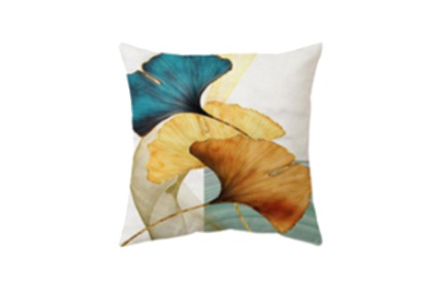 Coussin fleurs aquarelle jaune