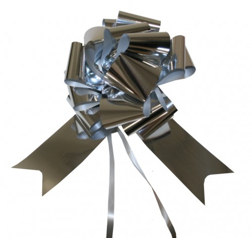 Metallic silver bow