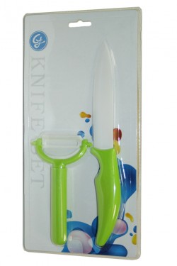 Knife and peeler green set