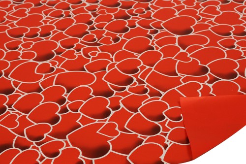 Rollo doble cara contraste rojo-corazon h. 70*50 mt.