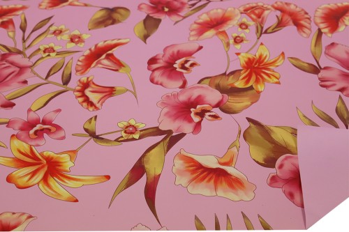 Rollo doble cara contraste lila / flores reales h. 70*50 mt.