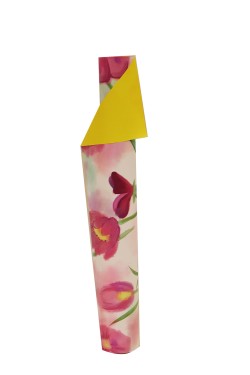 Rollo doble cara contraste amarillo /flores pintadas 70*50 mt.