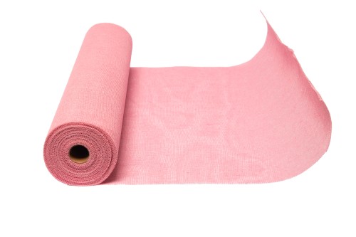 Bobina jute y algodón rosa claro