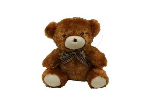Peluche oso marron oscuro lazo