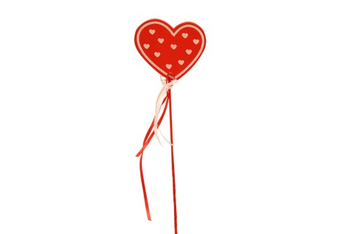 Pin corazon rojo y blanco - 50 unidades