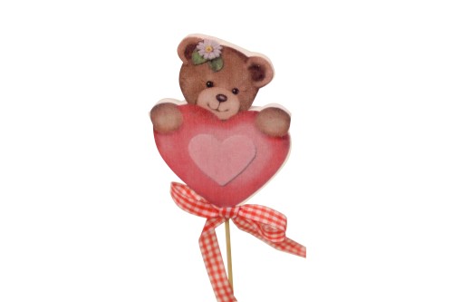 Pin osito con corazón y lazo  - 50 unidades