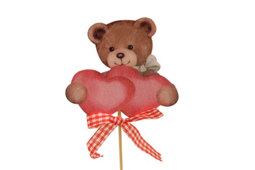 Pin osito dos corazones y lazo  - 50 unidades