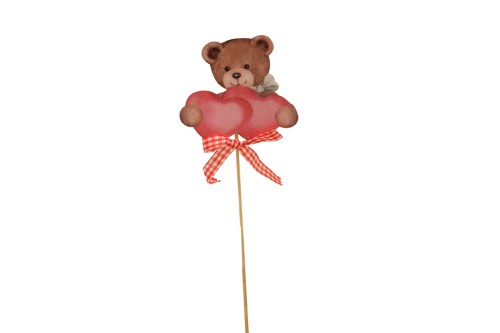 Pin osito dos corazones y lazo - 50 unidades