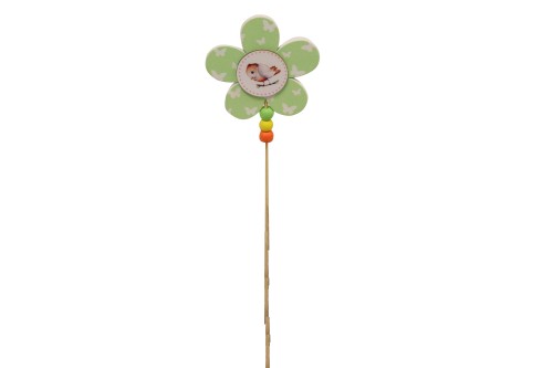 Pin flor verde con pajarito - 50 unidades