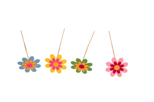 Pin flores con decoración (pack 50 uds)