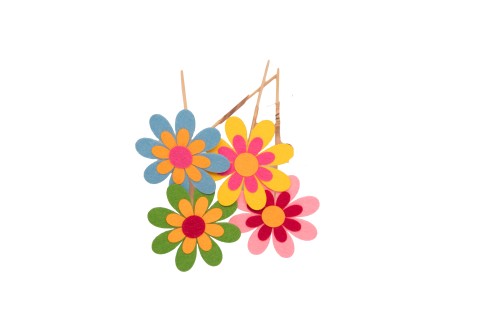 Pin flores con decoración (pack 50 uds)