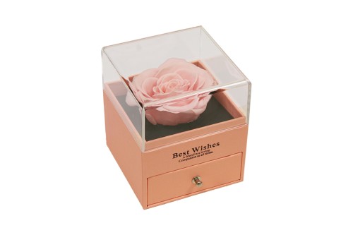 Konservierte rosa Box, rosa Schmuckschatulle mit Schublade