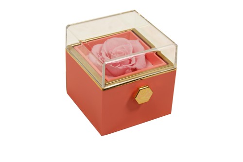 Preserved Pink Rotating Jewelry Box