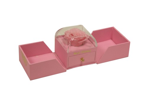 Cajita rosa preservada rosa joyero sorpresa