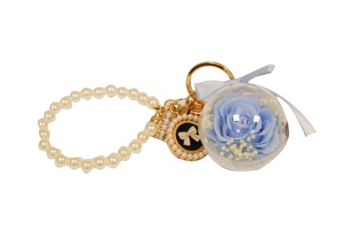 Porte-clés Rose Éternelle Bleue