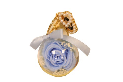 Porte-clés Rose Éternelle Bleue