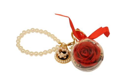 Llavero rosa eterna rojo