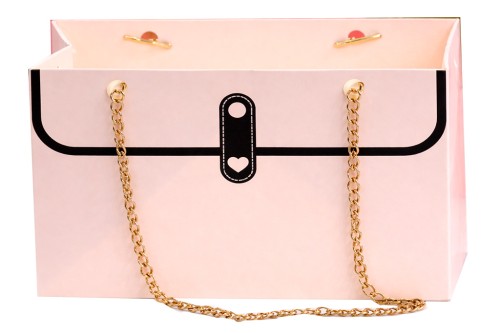 Bolsa para flores rosa con asas de cadena (pack 4 uds.)