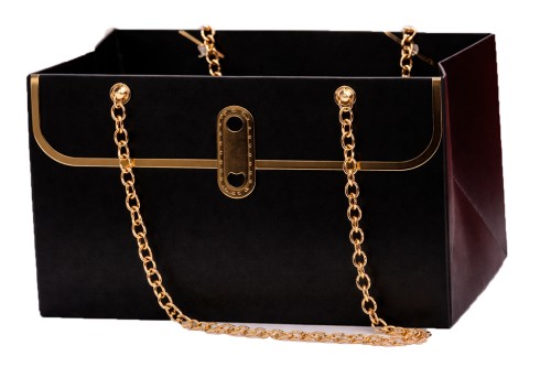 Bolsa para flores negra con asas de cadena (pack 4 uds.)