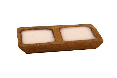 Candelabro madera 2 velas