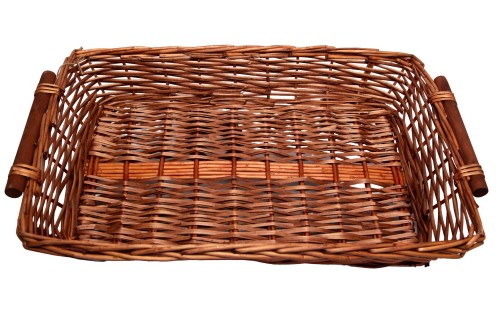 Bandeja mimbre marrón