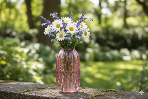 Jarrón redondo rosa