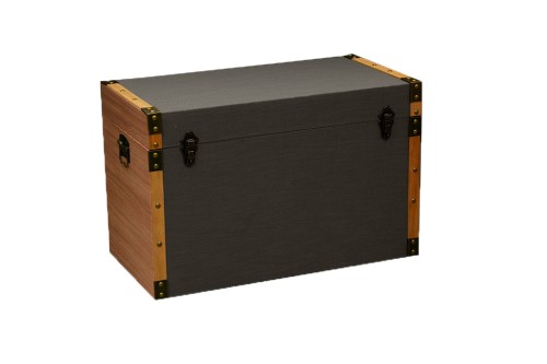 Grey Wood Storage Trunk