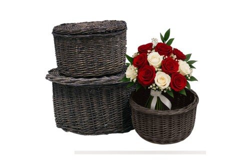 Round Wicker Boxes