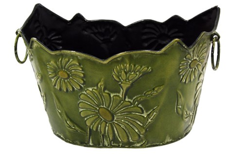 Macetero verde metal