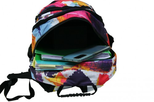 Multicolored hearts backpack